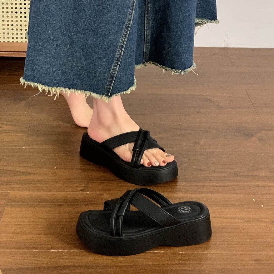 Aiertu  House Slippers Platform Women Luxury Shoes Pantofle Slides Designer 2025 Retro Fashion Shoes House Slippers Platform Slides Fash Aiertu