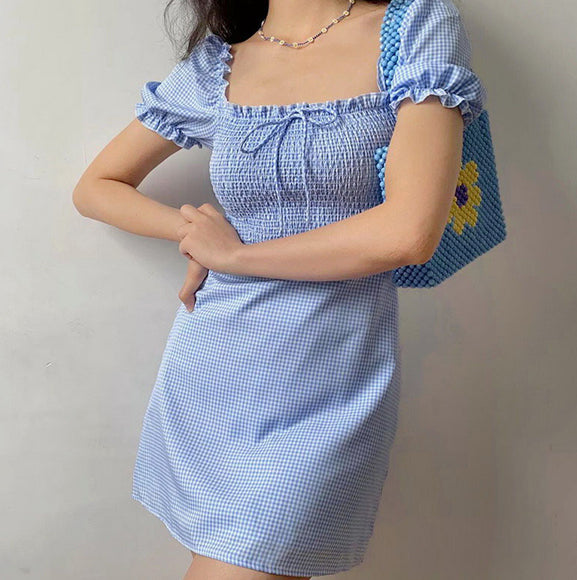 Aiertu - Uptown Shirred Babydoll Dress  ~ HANDMADE - new trend inspo - trashy outfits - dinner outfits Aiertu