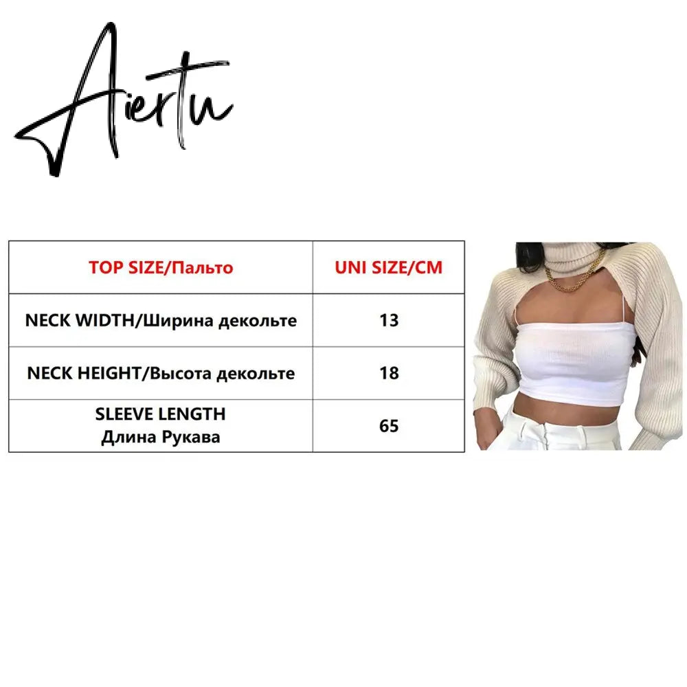 Fashion Autumn Women Female Solid Color High Collar Long Sleeve Mini Sweater Knitwear Pullover Black/Apricot Aiertu
