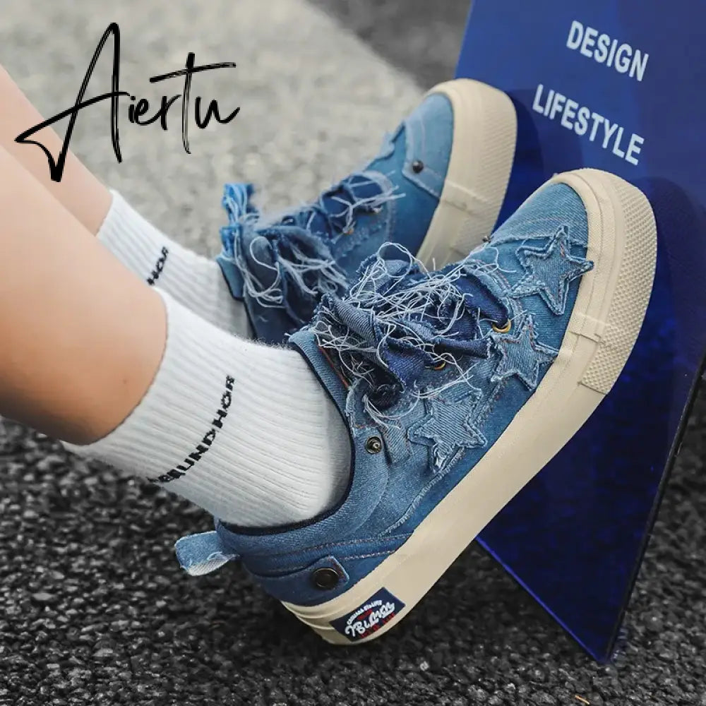 Fashion Canvas Shoes for Women Low-top Platform Breathable Designer Men Sneakers Sports Vulcanized Comfortable Footwear Aiertu