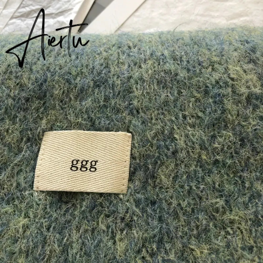 Fashion Pure Color Winter Warm Kniited Scarf for Women Korean Style  Neckercheif Girls Skinny Cashmere Scarfs For Women Aiertu