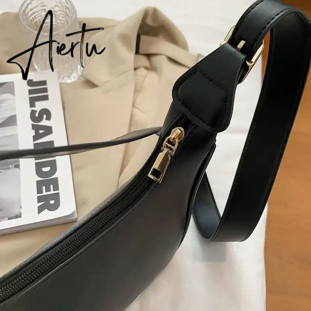 Fashion Shoulder Bags For Women  Casual Crossbody Bags For Women Pu Leather Solid Color Simple Handbags Women'S Bag Aiertu