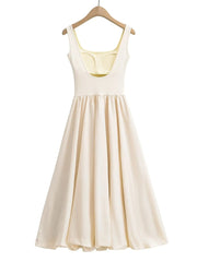 Aiertu  -  French pure desire sexy romantic large backless suspender dress female with bra summer seaside leisure long fake two-piece holid Aiertu