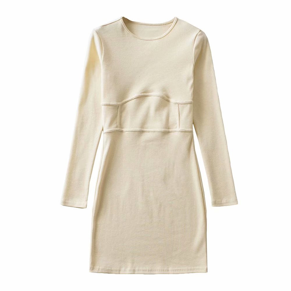 Aiertu - Round Neck Knitted Dress Aiertu