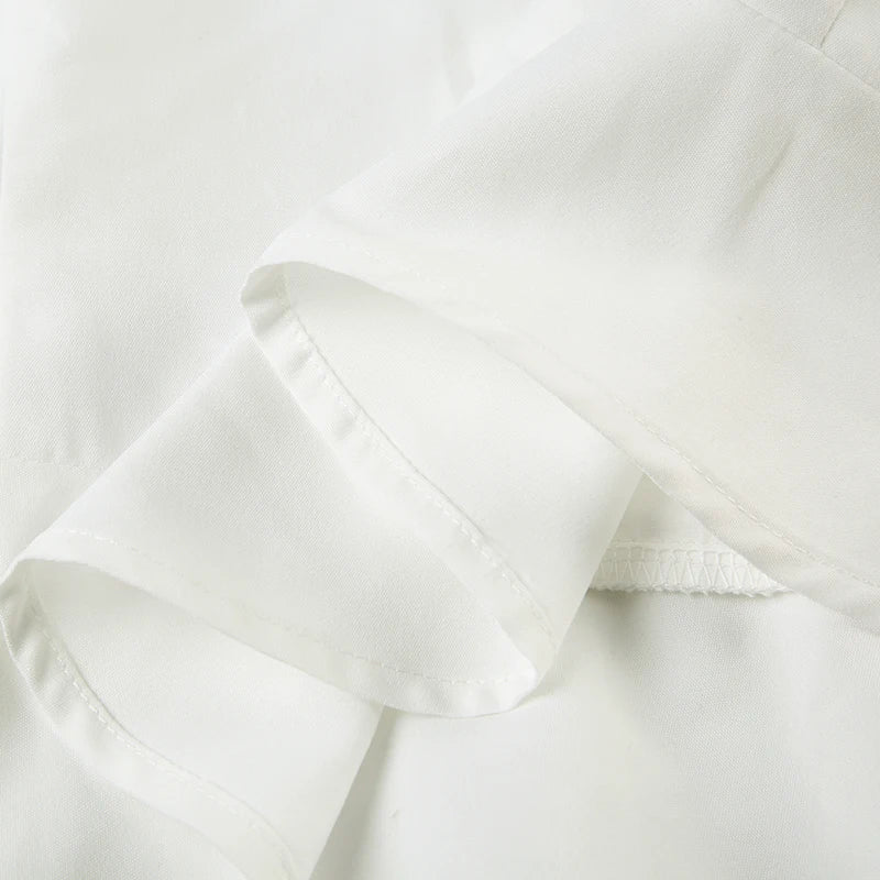 Aiertu  Turn-Down Collar Button-Up Corset Blouse Women's Casual Solid Tee Shirt Korean Short Sleeve Fashion Cute Top Aiertu