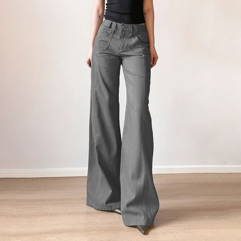 Aiertu  -  Korean Harajuku Casual Loose Jeans Women Y2K Vintage Gray Fashion Denim Pants 2000s High Street Lady Trousers Spring Aiertu
