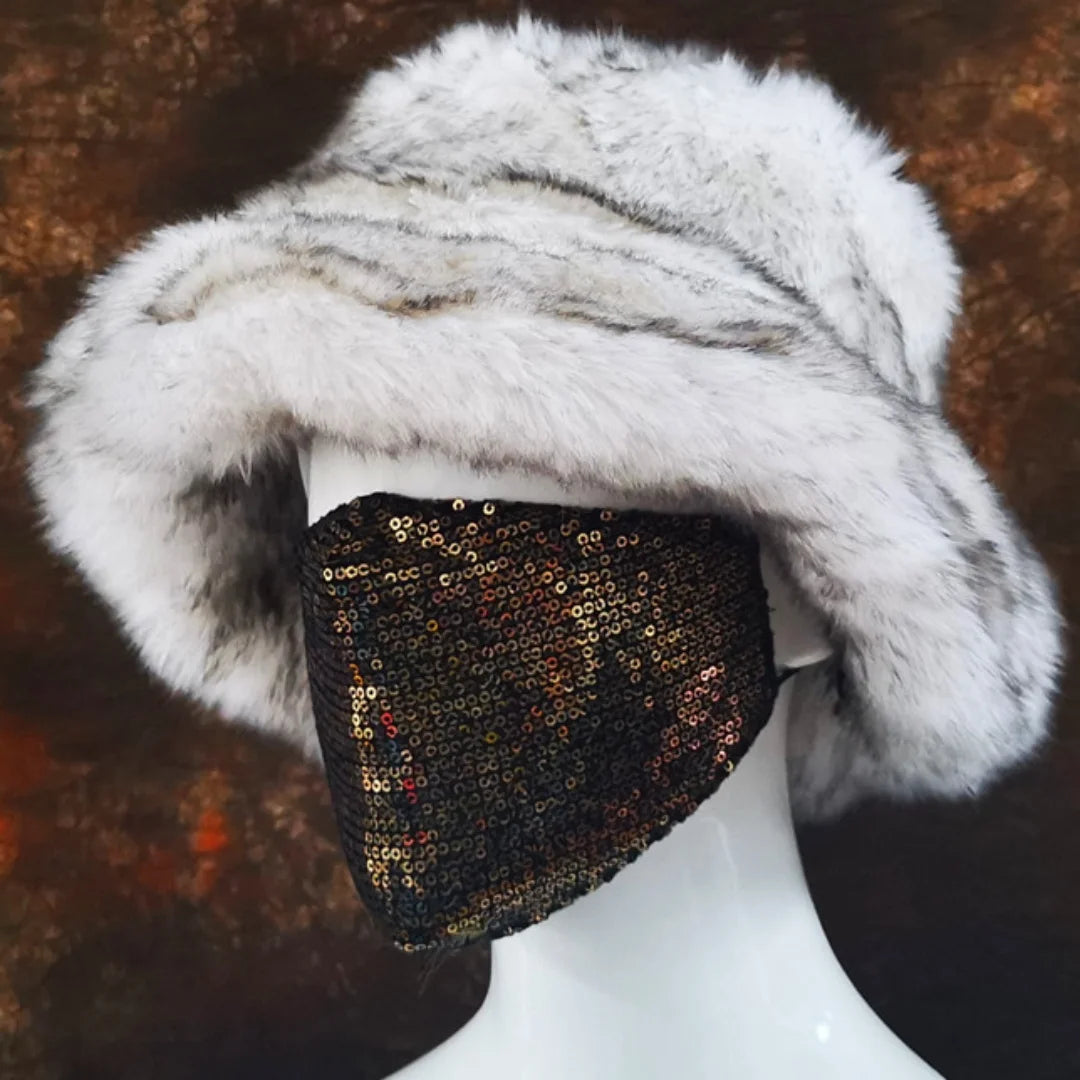 Aiertu  -  Winter 58-60cm XL Faux Fur Bucket Hat For Women Outdoor Warm Luxury Oversize Fisherman Hat Girl Trendy Party Long Fur Panama Cap Aiertu
