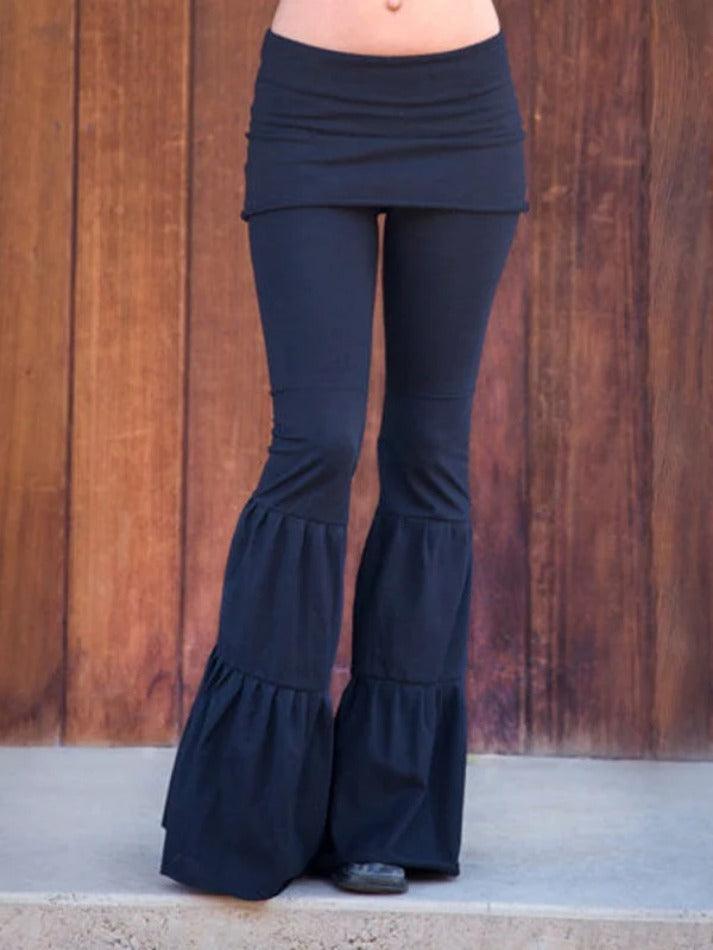 Aiertu  -  Multi Layered Splice Flare Leg Pants Aiertu