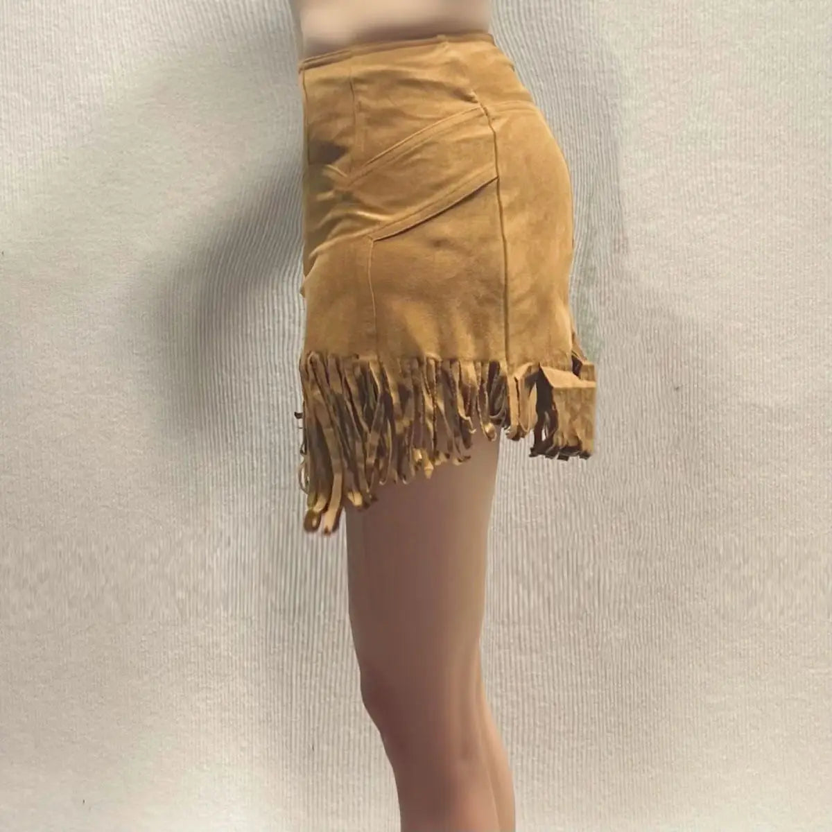 Aiertu  -  New Y2k Harajuku Deerskin Elastic Mini Skirt Hot Girl Sexy Irregular Tassel Retro Western Personality Fashion Cowboy Boot Skirts Aiertu