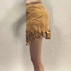 Aiertu  -  New Y2k Harajuku Deerskin Elastic Mini Skirt Hot Girl Sexy Irregular Tassel Retro Western Personality Fashion Cowboy Boot Skirts Aiertu