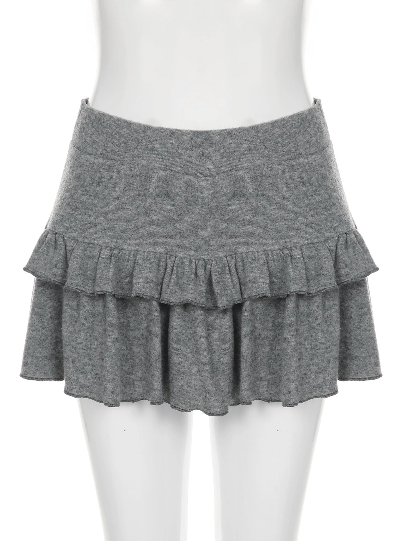 Aiertu  Casual Solid Ruffles A-Line Skirts Preppy Style Basic Slim Low-Waisted Mini Skirts Women 2025 Summer Fashion Streetwear Aiertu