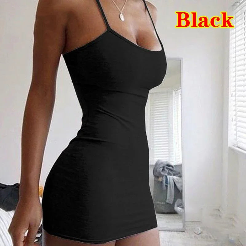 Aiertu Summer Street Bodycon Dress Sexy Short Dress Nightclub Dress for Women Tight-Fitting Wrap Hip Over-The-Knee Sleeveless Dresses Aiertu