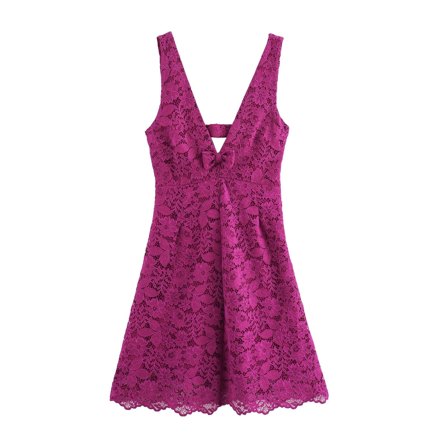 Aiertu  -  High-end lace short suspender dress for women summer new French style pure desire sexy backless A-line skirt Aiertu