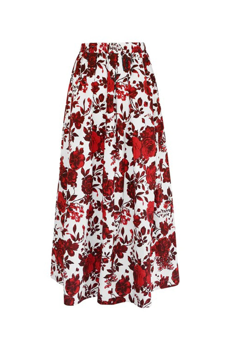 Aiertu  -Elegant Flowers Patchwork Contrast Loose High Waist Type A Full Print Bottoms aiertu