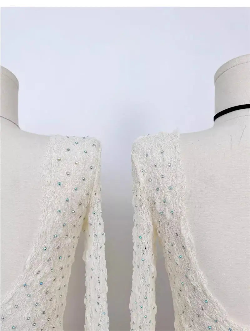 Aiertu  -  Y2k Aesthetic Sexy U Neck Backless Women Shirt 2025 White Diamond Streetwear Vintage Blouse Harajuku Fairy Bodycon Grunge Blusas Aiertu