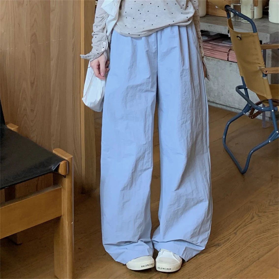 Aiertu  -  Sunscreen Loose T-Shirts Women Chic Casual Polka Dots Sunscreen Daily 2026 Office Lady High Street Slim Wide Leg Pants Aiertu
