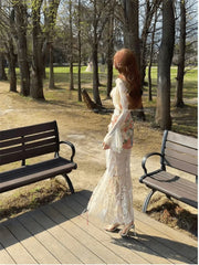 Aiertu  -  New French Style Sweet Style Set Summer Women's Royal Sister Romantic Lace Fishbone Corset  Half Skirt Trendy Suit Aiertu