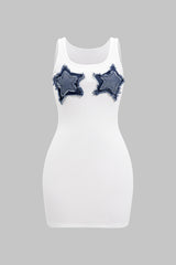 Aiertu  Patchwork Sleeveless Tank Mini Dress Aiertu