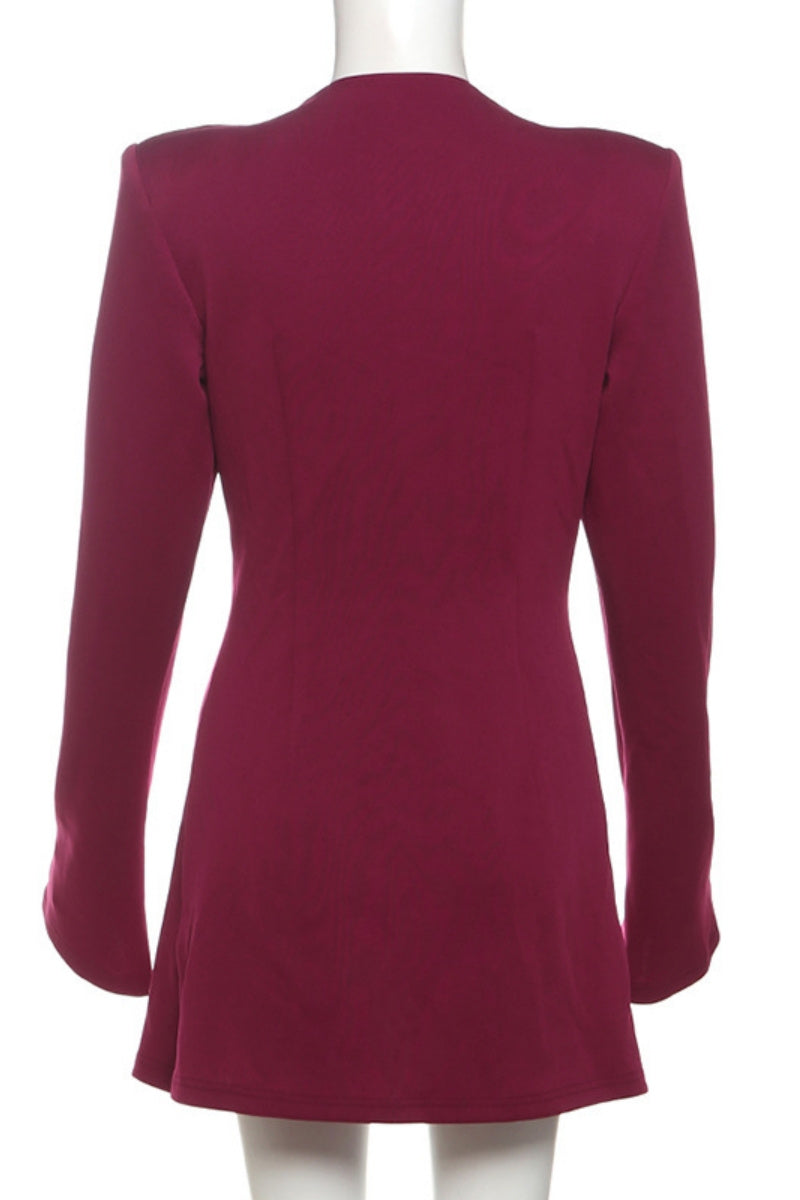 Aiertu  -Casual Solid Color Buttons V Neck Outerwear(3 Colors) aiertu