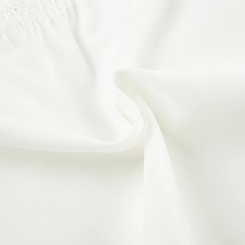 Aiertu  -  Solid Fold Texture Bow Sexy Camisole Deep V-neck Casual Streetwear All-match White Summer Top Chic Vintage Vest Aiertu