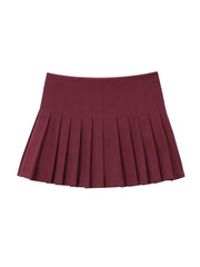Aiertu  -  Women Fashion Solid Pleated Side Zipper A-Line Mini Skirt Shorts Vintage High Waist Female Chic Lady Shorts Aiertu