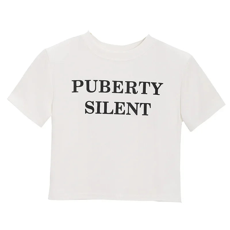 Aiertu  -  Short Sleeved T-shirt Women's Short Base Shirt 2026 Spring and Summer Slimming Slim Fit Letter White Student Top Female Clothes Aiertu