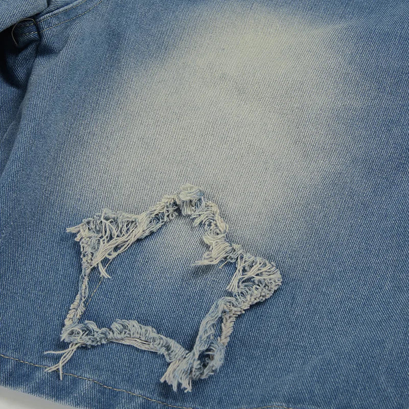 Aiertu  -  Blue Denim Shorts Woman Low Rise Baggy Jeans Streetwear Woman Summer Bottoms P77-DZ37 Aiertu