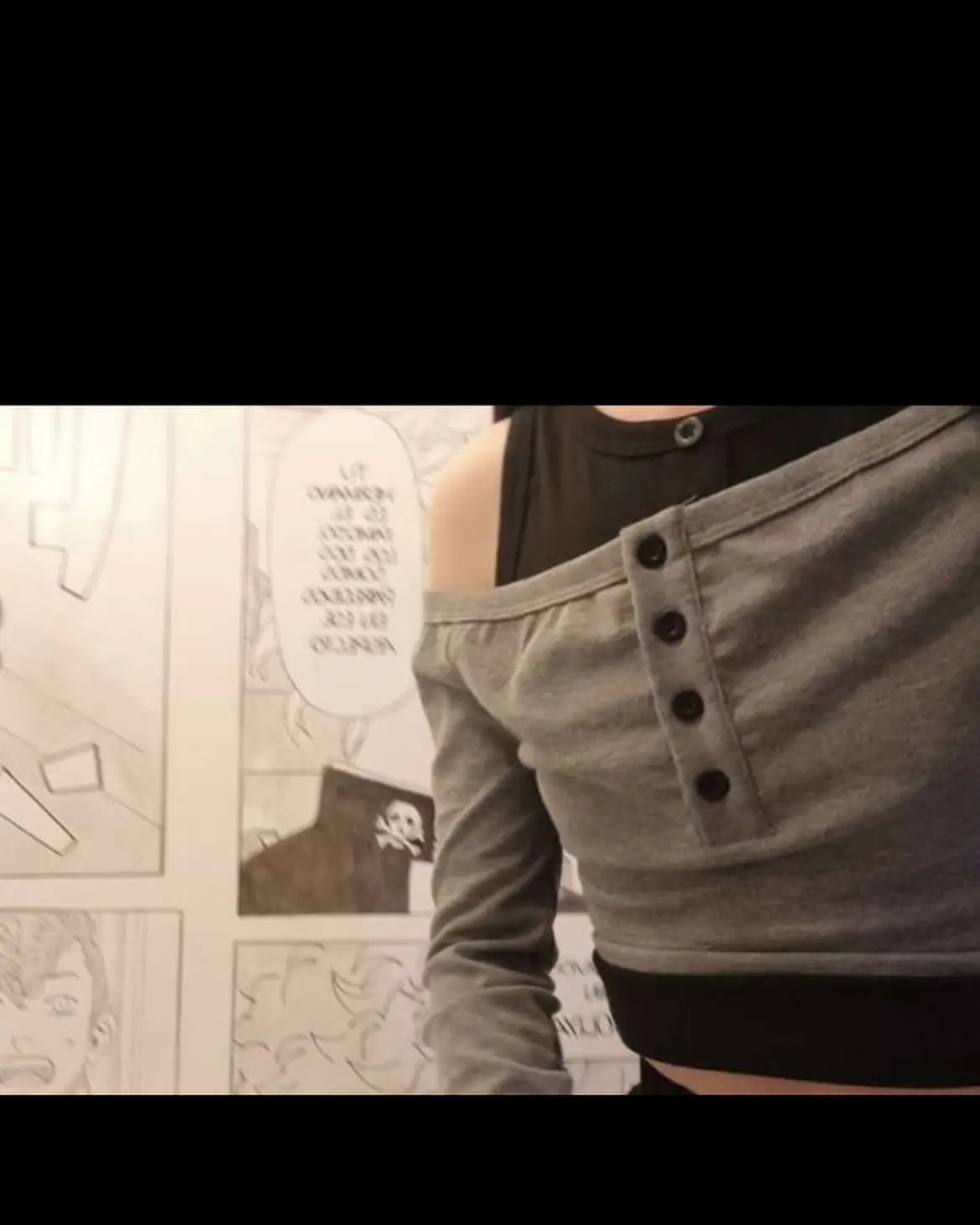 Aiertu  -  Harajuku New Gray Knitted Edgy Clothes Y2k Double Shoulder Long Sleeved Tank Top Women Gothic Retro Crop Tops Women Clothing Aiertu