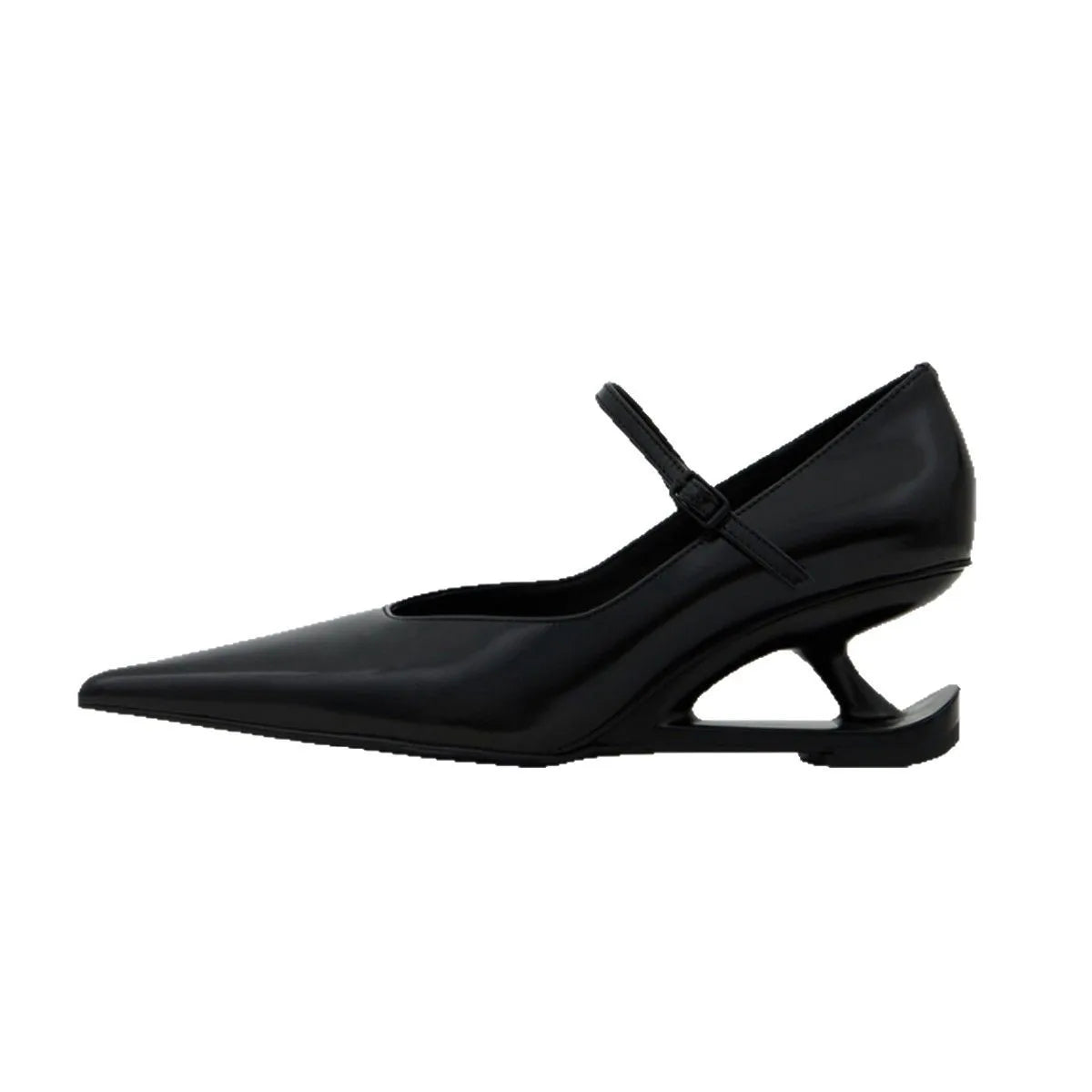 Aiertu    -  NEW Red Heel Women's Mary Jane Shoes 2025 Spring New Pointed Toe Style Buckle Leather Shoes Black Fashion Party Casual Shoes Aiertu