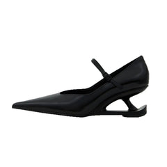 Aiertu    -  NEW Red Heel Women's Mary Jane Shoes 2025 Spring New Pointed Toe Style Buckle Leather Shoes Black Fashion Party Casual Shoes Aiertu
