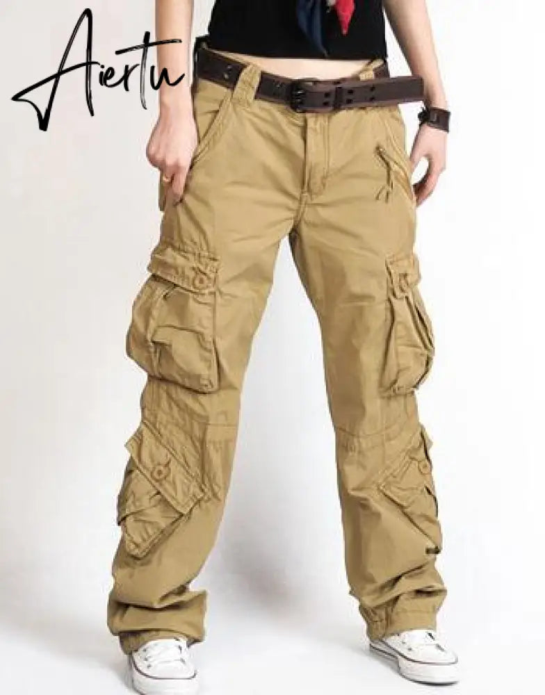 Free Shipping  New Arrival Fashion Hip Hop Loose Pants Jeans Baggy Cargo Pants For Women Aiertu