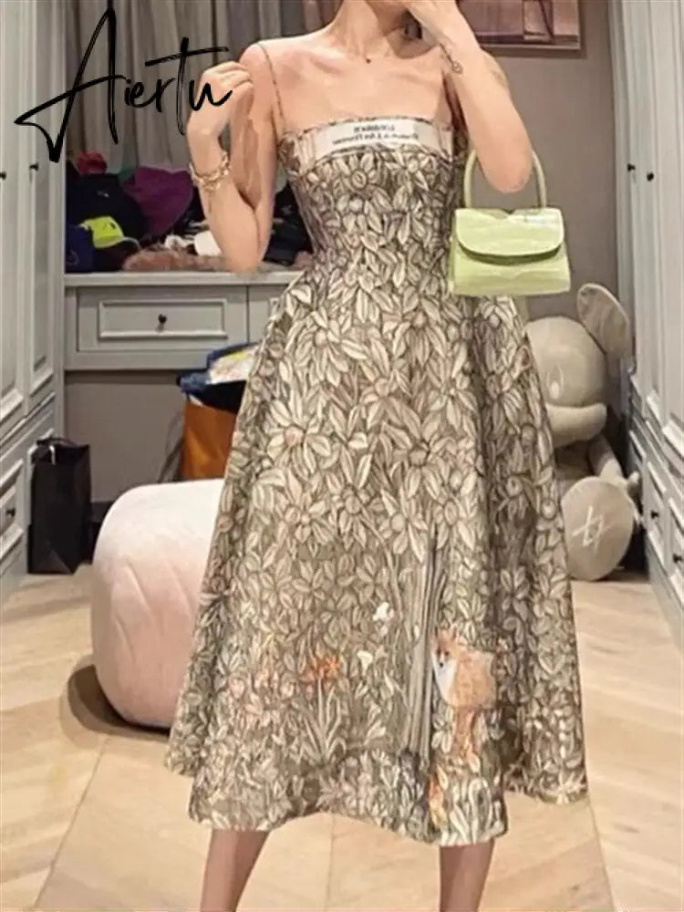 Halter Neck Sundress Women Beach Lace Vintage Sexy Sleeveless Boho Party Backless Runway Embroidery Summer Woman Dress Robe Aiertu