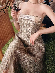 Halter Neck Sundress Women Beach Lace Vintage Sexy Sleeveless Boho Party Backless Runway Embroidery Summer Woman Dress Robe Aiertu
