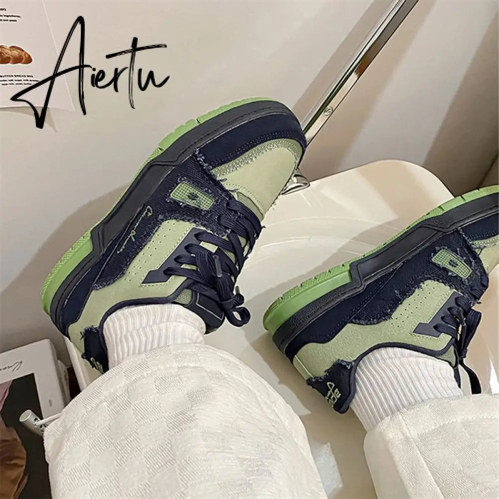 Harajuku Y2k Platform Shoes Women Canvas Korean Fashion Lace Up Sneakers Female Sports Comfortable Shoe Casual Flats Aiertu