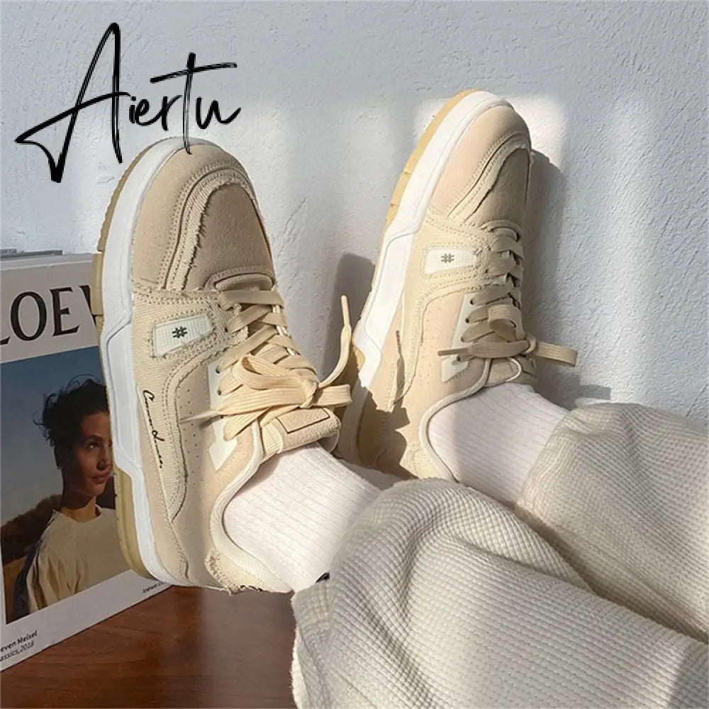 Harajuku Y2k Platform Shoes Women Canvas Korean Fashion Lace Up Sneakers Female Sports Comfortable Shoe Casual Flats Aiertu
