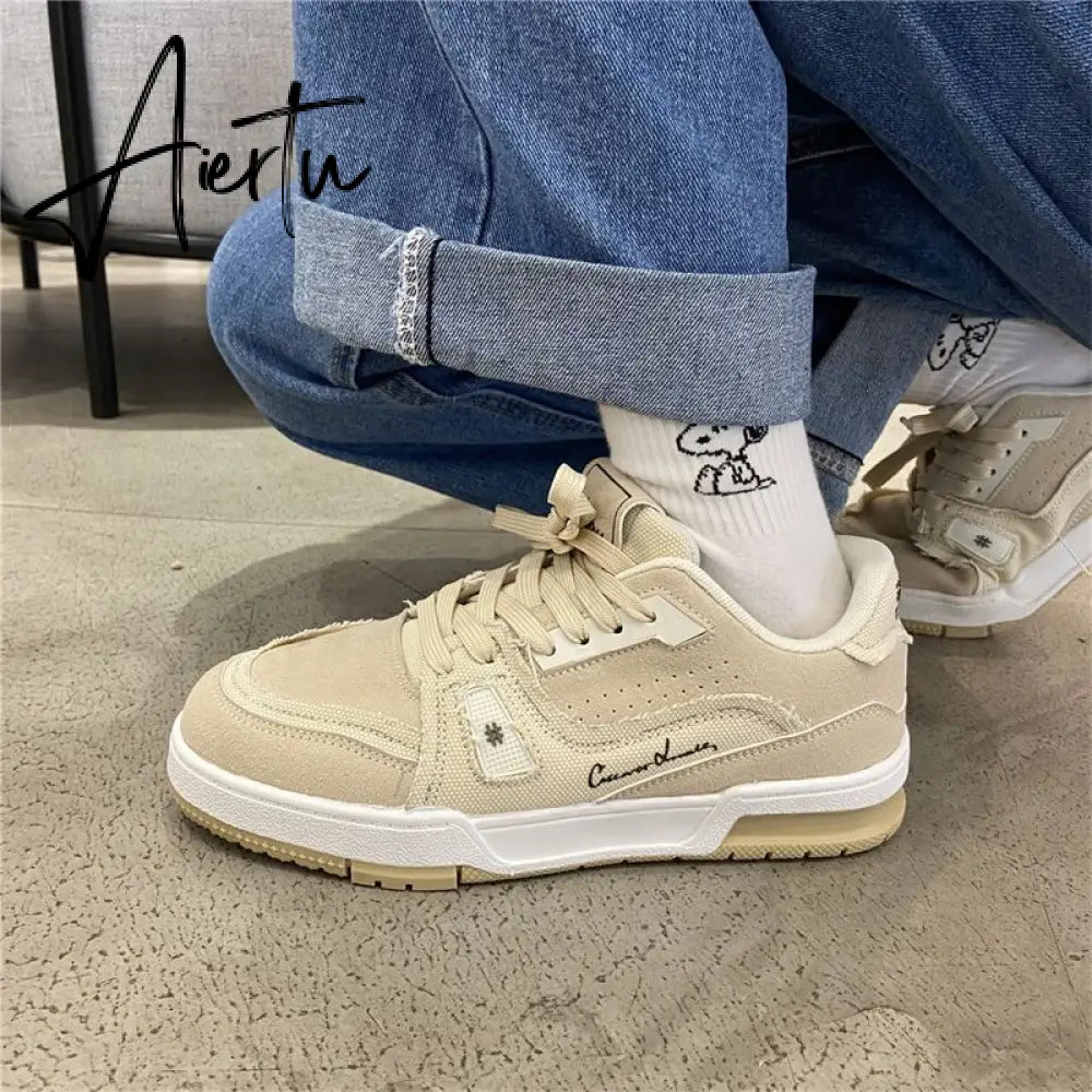 Harajuku Y2k Platform Shoes Women Canvas Korean Fashion Lace Up Sneakers Female Sports Comfortable Shoe Casual Flats Aiertu