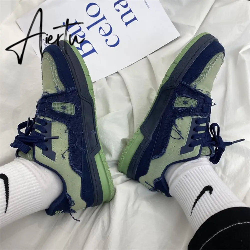 Harajuku Y2k Platform Shoes Women Canvas Korean Fashion Lace Up Sneakers Female Sports Comfortable Shoe Casual Flats Aiertu
