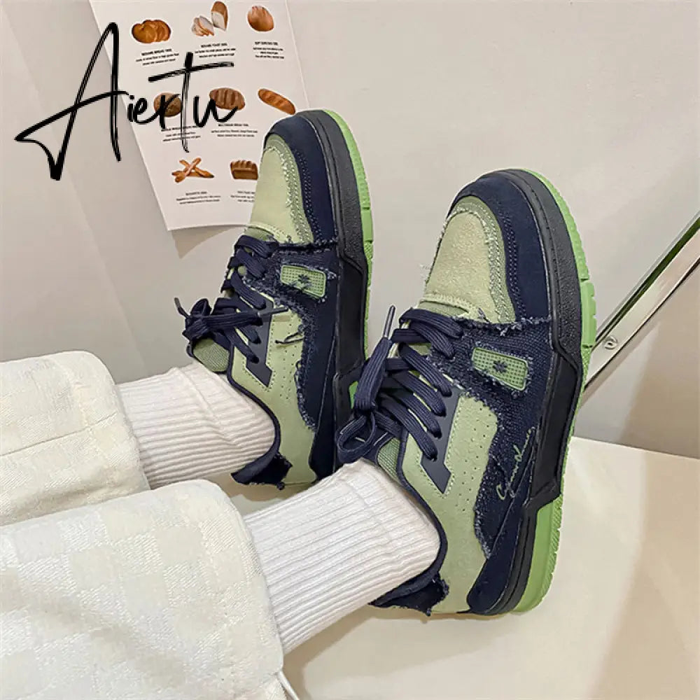 Harajuku Y2k Platform Shoes Women Canvas Korean Fashion Lace Up Sneakers Female Sports Comfortable Shoe Casual Flats Aiertu