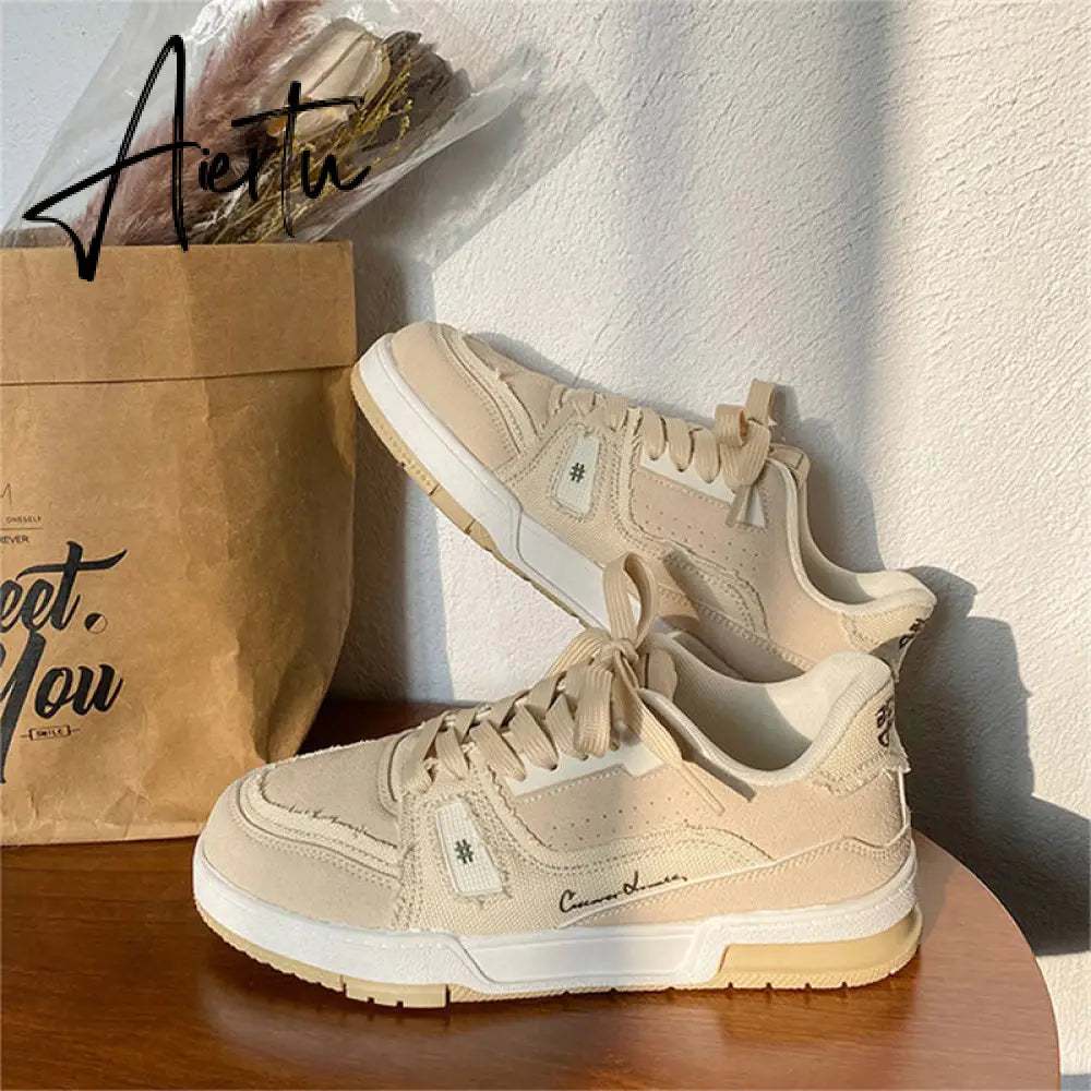 Harajuku Y2k Platform Shoes Women Canvas Korean Fashion Lace Up Sneakers Female Sports Comfortable Shoe Casual Flats Aiertu