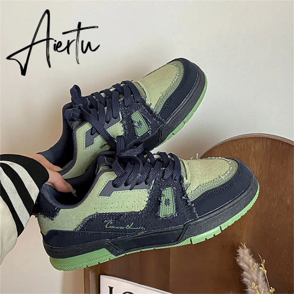 Harajuku Y2k Platform Shoes Women Canvas Korean Fashion Lace Up Sneakers Female Sports Comfortable Shoe Casual Flats Aiertu