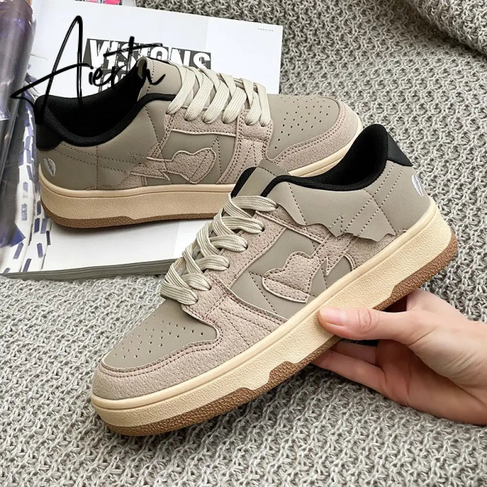Heart Dunks  New Type Slate Shoes Haze Blue Trend Love Pattern Breathable Student Casual Sneakers Female Men Aiertu