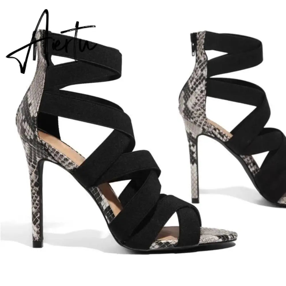 High Heel Sandal for Women Female Shoe Buckle Summer High-heeled Girls Comfort New Fashion Stiletto Strap  Peep Toe Open Aiertu
