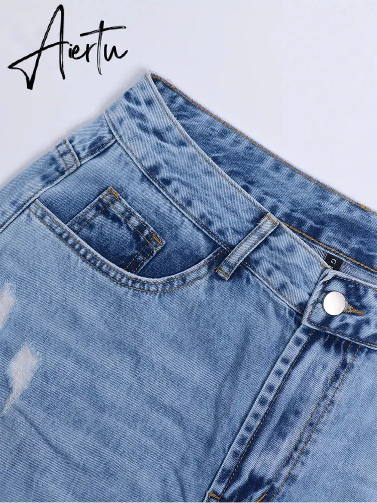 High Waist Jeans Women Baggy Jeans  New Fashion Straight Leg Pants Y2k Denim Trousers Vintage Loose Blue Washed Mom Jeans Aiertu