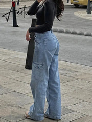 High Waist Sexy Jeans Women Clothing Vintage Aesthetics Fashion 90s Casual Baggy Denim Y2K Streetwear Wide Leg Straight Trousers Aiertu
