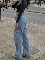 High Waist Sexy Jeans Women Clothing Vintage Aesthetics Fashion 90s Casual Baggy Denim Y2K Streetwear Wide Leg Straight Trousers Aiertu