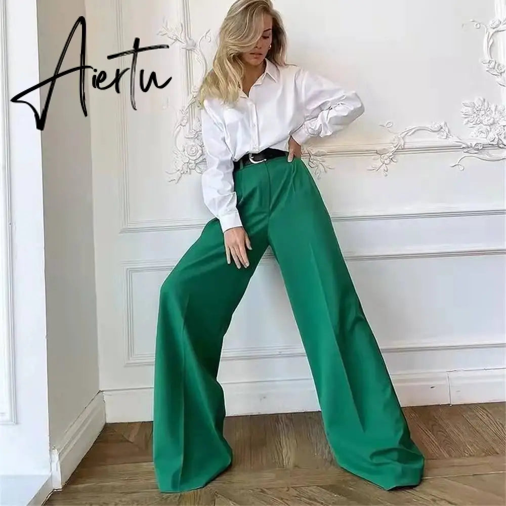 High waist shows thin loose wide leg pants sex  y2k  Casual  streetwear  Straight  Summer   women Aiertu