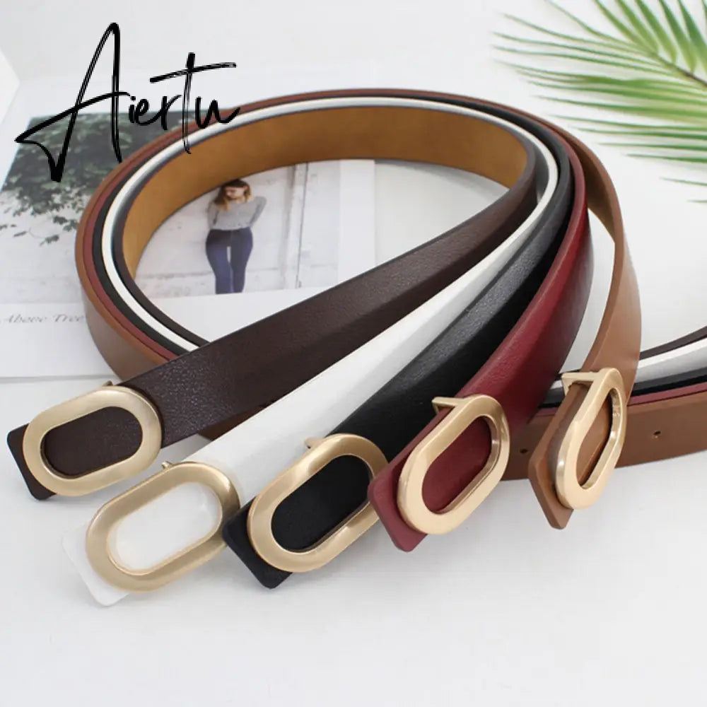 Hot Ladies Adjustable Thin Belts for Women Fashion Luxury Brand Designer Style Skinny Coat Jacket Dress Jeans Waist Belt Female Aiertu