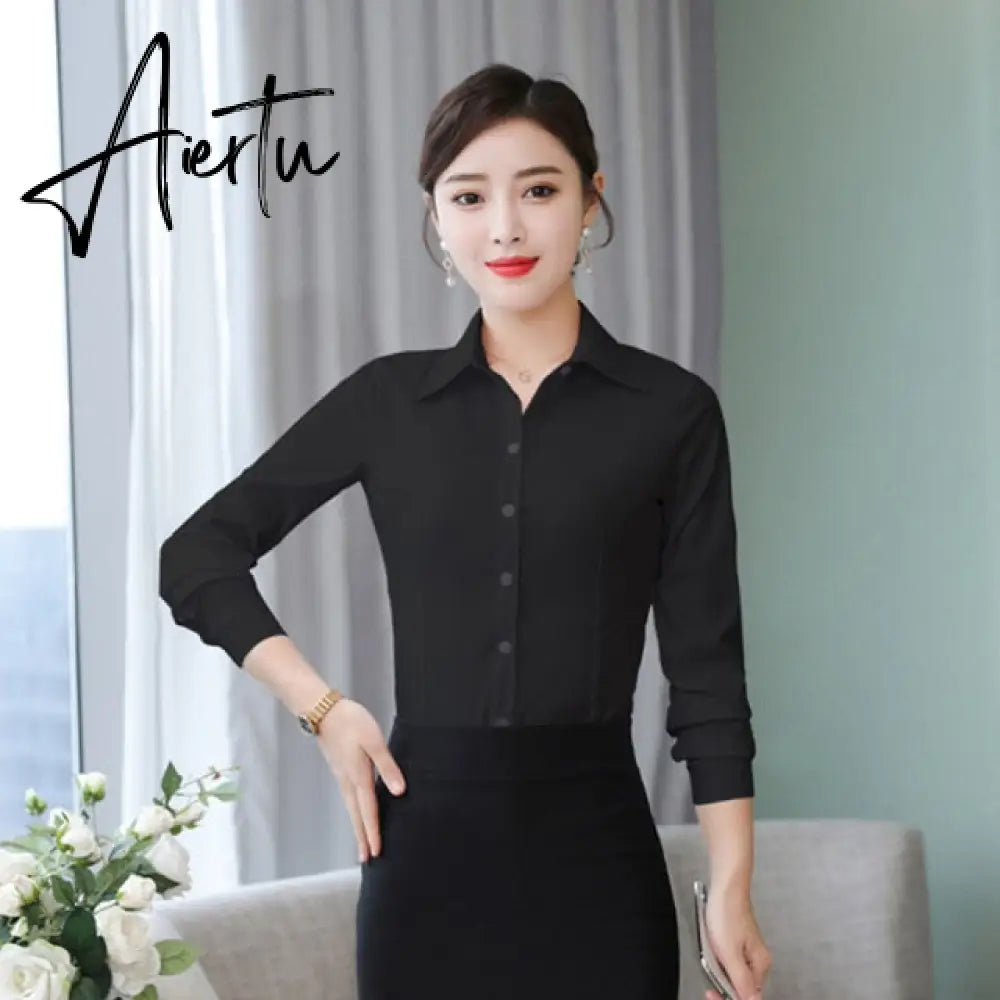 Korean Cotton Women Shirts Women Long Sleeve Shirts Office Lady White Shirt Tops Plus Size Blusas Mujer De Moda Pink Blouse Aiertu