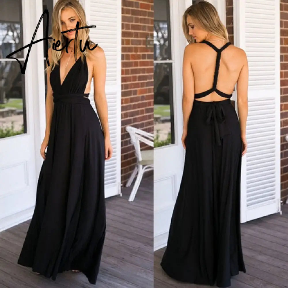 Ladies Sexy Women Maxi Club Dress Bandage Long Party Multiway Swing Dress Convertible Infinity Robe Bridesmaids Boho Women Dress Aiertu