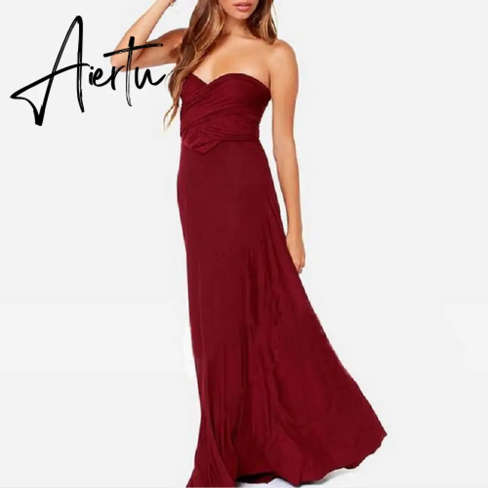 Ladies Sexy Women Maxi Club Dress Bandage Long Party Multiway Swing Dress Convertible Infinity Robe Bridesmaids Boho Women Dress Aiertu
